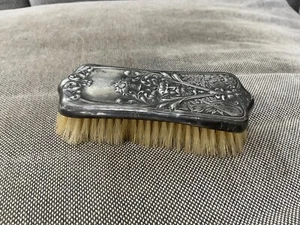 Antike American Silverplate Co. versilberte Bürste mit Gesicht Instrument Blumen - Bild 1 von 9