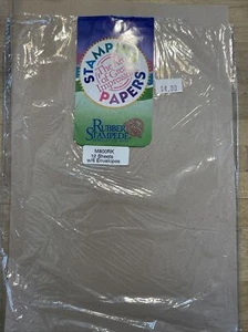 Rubber Stampede Stamping Papers 11 Sheets/6 Envelopes Brown - Picture 1 of 2