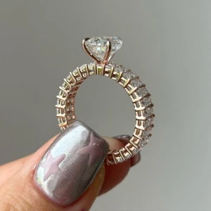 8CT Pear Emerald Cut VVS Diamond Studded 10K Hallmark Gold Handmade Ring For Her - Picture 1 of 4
