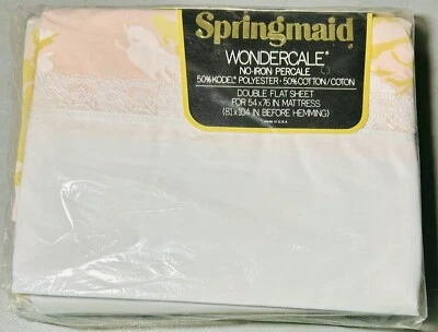 Vintage SPRINGMAID WONDERCALE Double Flat Sheet Chiffon Collection Impressions - Image 1 of 4