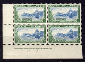 NEW ZEALAND King George VI 1948 Otago Centennial 1d. Plate No. Block SG 692 MNH - Picture 1 of 2