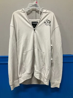 全新 FOX RACING NO CONTEST ZIP FLEECE 图形连帽衫 - 白色 - XL - 29837-579 — 第 1/3 张图片