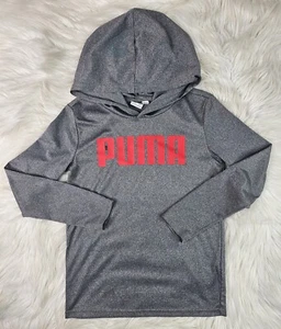 Puma Boys Long Sleeve Gray Thin Hoodie Size 7/8  - Picture 1 of 6