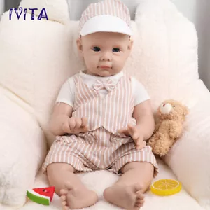 IVITA 21inch Big Baby Full Silicone Boy Doll Lifelike Reborn Baby - Picture 1 of 12
