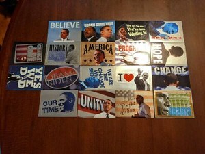 Barack Obama 2008 Topps Inaugural Edition 18 Card Complete Rookie Sticker Set 