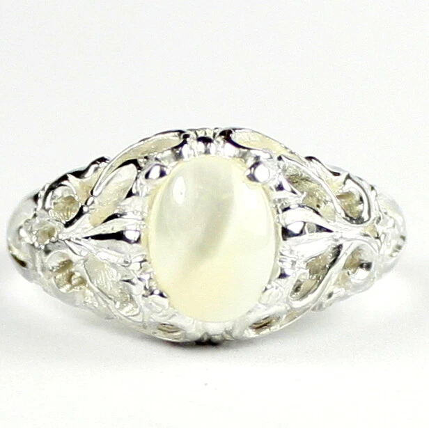 MOTHER OF PEARL Sterling Silver Ladies Ring -Handmade • SR113 - Image 1 of 4