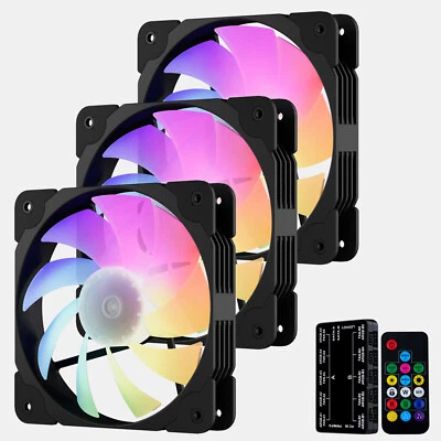 Vetroo SA-140 3-Pack Black 140mm ARGB & PWM LED PC Computer Case Cooling Fans - Image 1 of 4