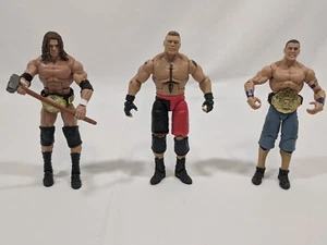 WWE Wrestlers -Triple H W/Sledge Hammer & Belt, John Cena W/Belt, Brock Lesnar, - Picture 1 of 15