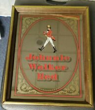 Vintage JOHNNIE WALKER RED Bar Mirror SIGN "Distressed" 16" x 21.5"