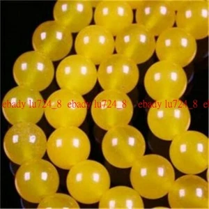 6/8/10/12/14mm Fashion Yellow South America Topaz Round Loose Beads 15'' Strand - Picture 1 of 12