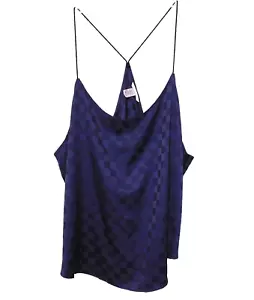 Canotta Victorias Secret Satin Cami XXL Racerback viola intenso scacchiera - Foto 1 di 10