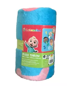 Cocomelon Plush Throw Blanket 46" x 60" Blue Soft Fleece Franco & Sons NWT - Picture 1 of 3