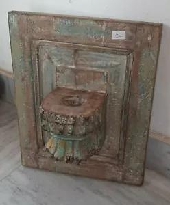 Antique Candle Holder Old Wooden Floral Wall Hanging Stand Rustic Reclaimed Wood - Picture 1 of 7