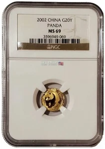 2002 1/20 Oz GOLD ¥20 KEY DATE Chinese PANDA NGC MS69 Brown Label Coin. - Picture 1 of 8