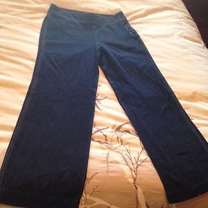 Womens Ralph Lauren Side Button Cotton Dark Blue Denim Jeans Size 10 EUC NICE - Picture 1 of 7