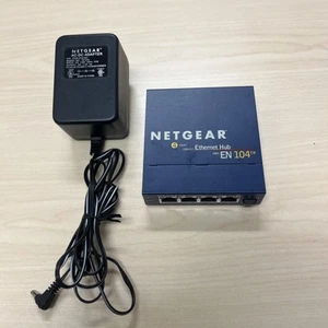 Netgear EN104TP 4-Port 10 Mbps Ethernet Hub with Uplink Button & Power Supply - Picture 1 of 5