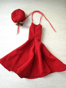 Puppenkleidung für 16 Zoll Modepuppe rotes Kleid & Hut passt Tonner, Gene Puppen - Bild 1 von 7