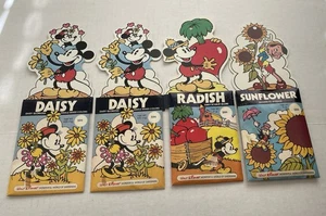 4 Vintage 1977 Disney Mickey Minnie Mouse Colorforms World of Garden Samen Packungen - Bild 1 von 2