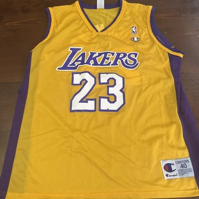 Rare Vintage Champion Mitch Richmond Los Angeles Lakers #23 Gold Jersey Size 40 - Image 1 of 4