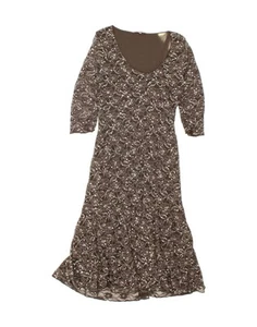 PER UNA Womens 3/4 Sleeve Maxi Dress UK 14 Large Grey Floral Polyester AA02 - Picture 1 of 3