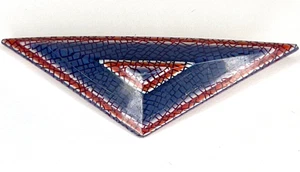 Vintage Brooch Attributed to Lea Stein Diamond Shaped Blue and Red - Picture 1 of 3