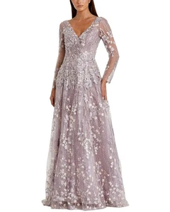Mac Duggal besticktes Spitzenkleid Wickel Illusion Damen - Bild 1 von 7