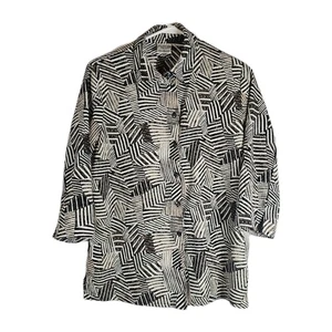 Allison Daley Damengröße 10 elegante Button-Down-Bluse schwarz & beige Karriere gebraucht, in einwandfreiem Zustand  - Bild 1 von 8