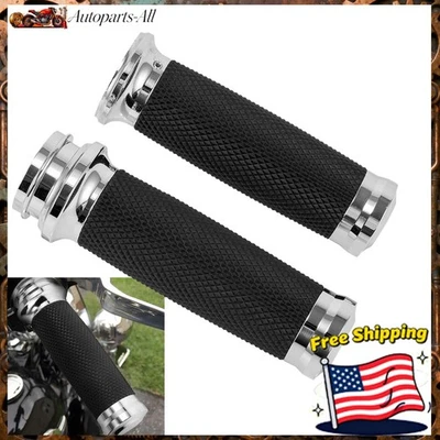 Empuñaduras electrónicas de manillar CNC de 1"" aptas para Harley Touring Street Road Glide Foto 1 de 4