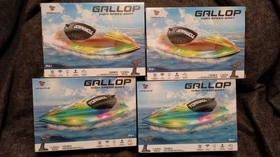 Lot Of 4 Hongxunjie Gallop Remote Control Boat High Speed 2.4GHz 15KM/H - Image 1 of 4