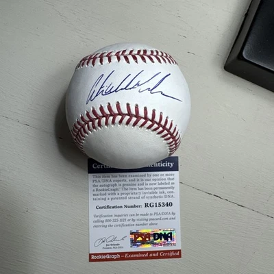 Austin Meadows Firmado Nombre Completo ROMLB Ball Auto PSA RookieBall Foto 1 de 2