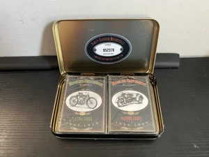 Harley Davidson 2 Decks of Playing Cards in Tin Motorcycles Poker Pack New - Picture 1 of 8