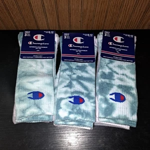 3 Pk Champion Cushioned Crew Socks Dry Mens Size 6-12 Tie Dye 3 Pairs Per Pk - Picture 1 of 5