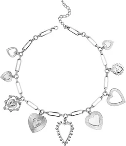 Bettelkette für Damen Grob Charms Halskette Versilbert Stettement - Bild 1 von 2