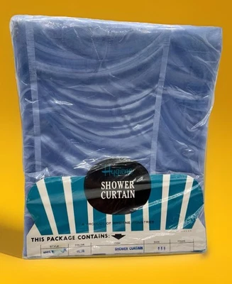 Tenda doccia vinile igiene vintage blu💙Marie Antoinette nuova sigillata anni 60 MCM - Immagine 1 di 4