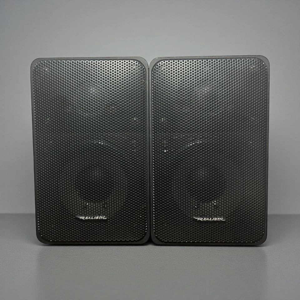 Par Realistic Minimus 7 Alto-falantes Cat No 40-2030A Preto 8 Ohms 40W  - Imagem 1 de 4