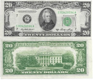 1950A $20 7 G Federal Reserve Note G83428596A - Picture 1 of 2