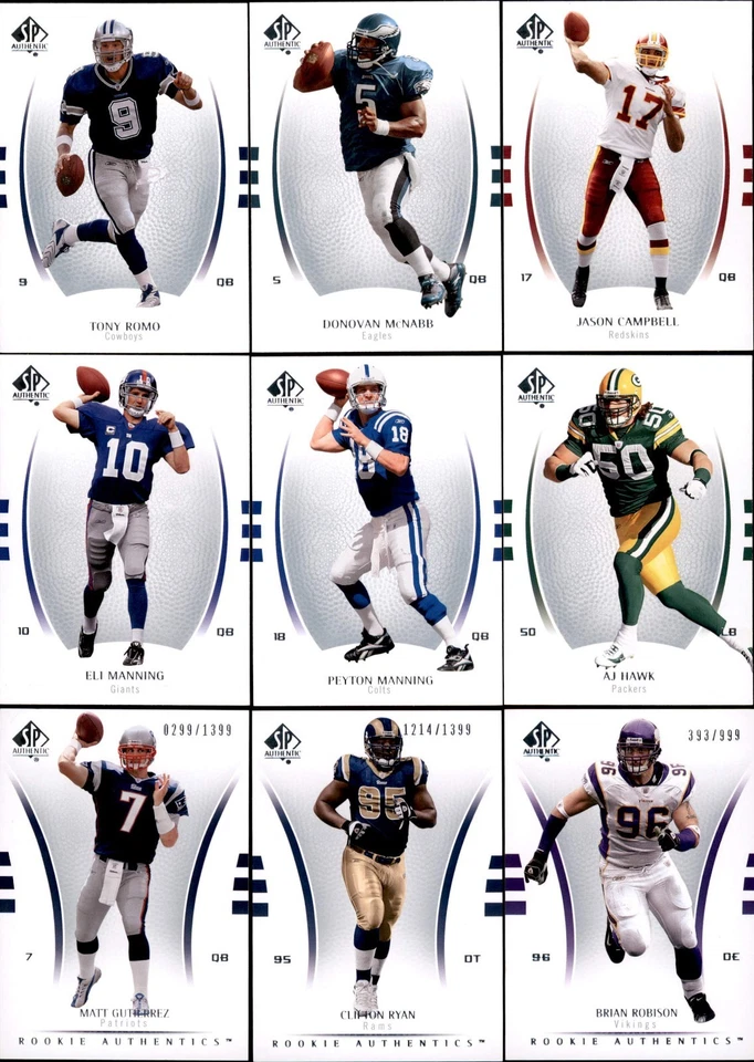 2007 Upper Deck SP Authentic Football Complete Your Set #1-297 You Pick! - Image 1 of 4