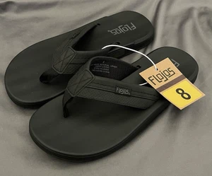 NEW Flojos Men's Size 8 Black Flip Flop Thong Sandals Fast Shipping! - Picture 1 of 6