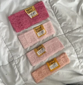Vintage Hot Pink, Light Pink, And Peach Trim 10 yards NOS Lingerie - Picture 1 of 6