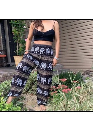 Yoga Trousers Pant Rayon Patchwork Harem Pants Boho Hippie Harem Pants - Image 1 of 4