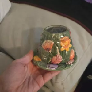 YANKEE Candle Daffodil Tulip Green Floral 3D Large Jar Plate Topper Spring - Picture 1 of 1