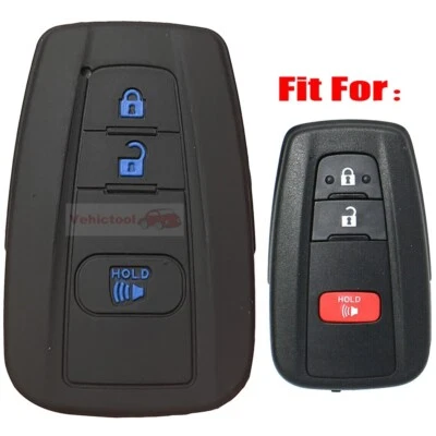 Funda para llavero de silicona con control remoto de 3 botones Fit Toyota C-HR Prius RAV4 Corolla Foto 1 de 4