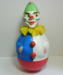 Vintage Rolly Toys Western Germany Wobble Clown with Ruffle and Bells - Picture 1 of 12