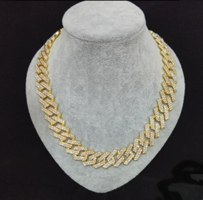 Collar Cadena Plata 925 Acero Inoxidable Cubano Mujer Hombre Chapado en Oro Foto 1 de 4