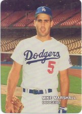 Mike Marshall 1987 Los Angeles L. A. Dodgers Mother's Cookies Baseball #5