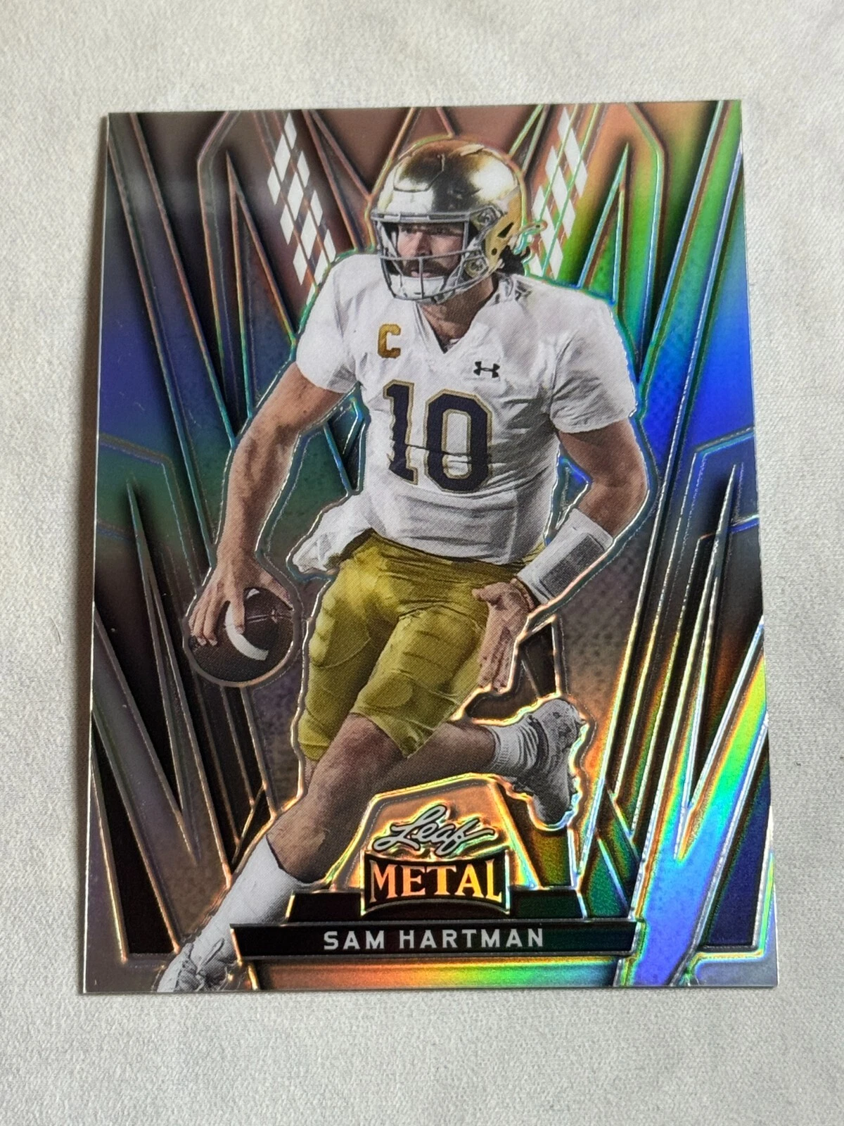 2024 Leaf Metal Prismatic Silver Sam Hartman #94 Notre Dame