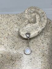 Vintage Mother Of Pearl Earrings 925 Sterling Silver Dangle