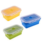 3x Faltbare Silikon Lunchbox Container Picknick Lagerung Tragbare Bento