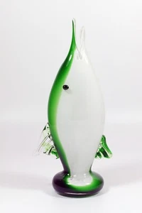 Beautiful Maltese Green and White Art Glass Marlin Fish - Picture 1 of 4