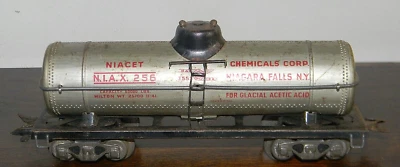 MARX Tank Car ~ Niacet Chemical Corp. ~ Type-B Wheelsets Rd# NIAX 256 - O 27 - Image 1 of 4